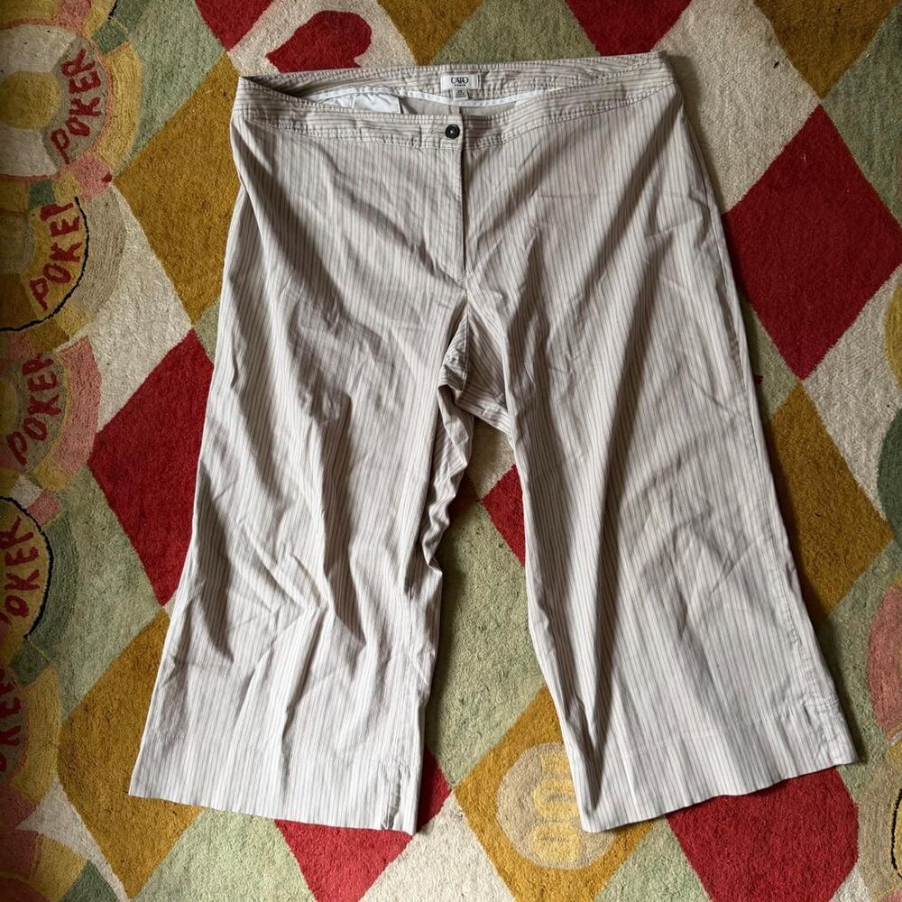 Vintage plus size striped capri pants